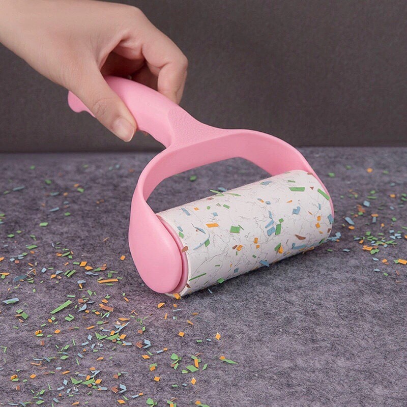 Cây Lăn Bụi Quần Áo Tặng Kèm 2 Cuộn Lăn Gia Dụng Đầm Sen