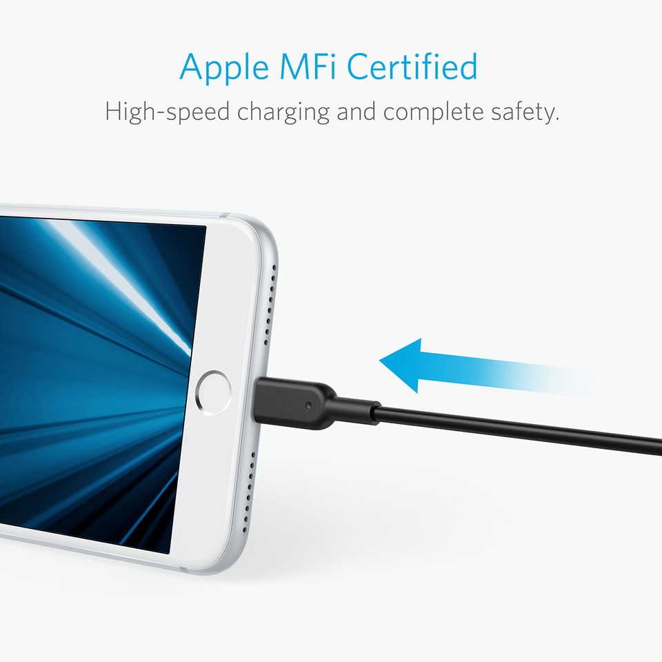 Cáp Lightning Anker Powerline II - Dài 1.8m - A8433