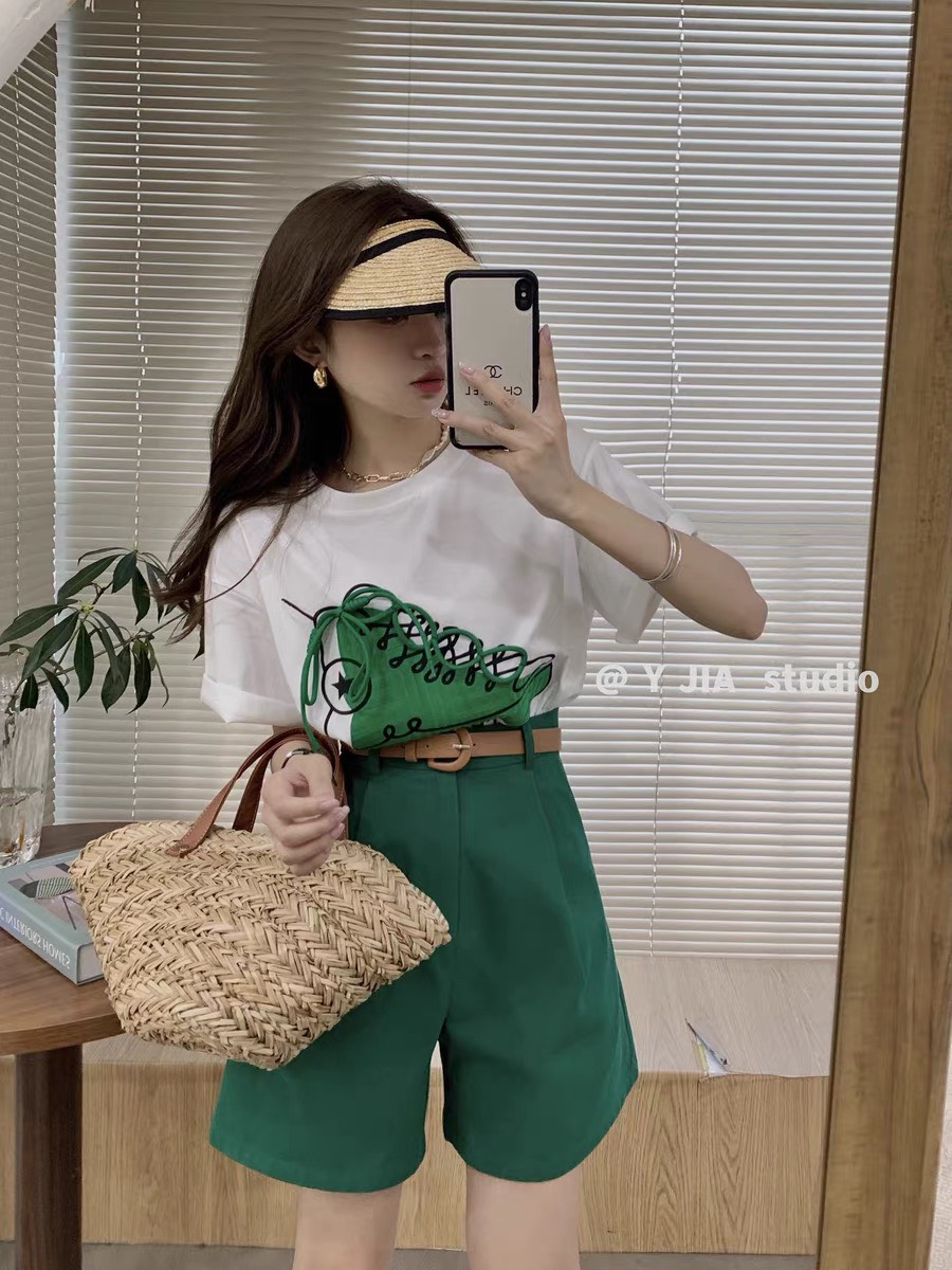 Set Bộ Đồ Nữ Áo Thun Giày + Nịt + Quần Lửng Xanh [ Kèm Video ]