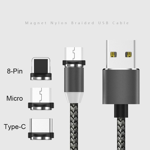 🔥[SẠC SIÊU NHANH]🔥ComBo Cáp sạc nam châm 3 đầu phát sáng, sạc nhanh, 3 cổng Micro, TypeC, Lightning 🔥SIÊU HOT🔥