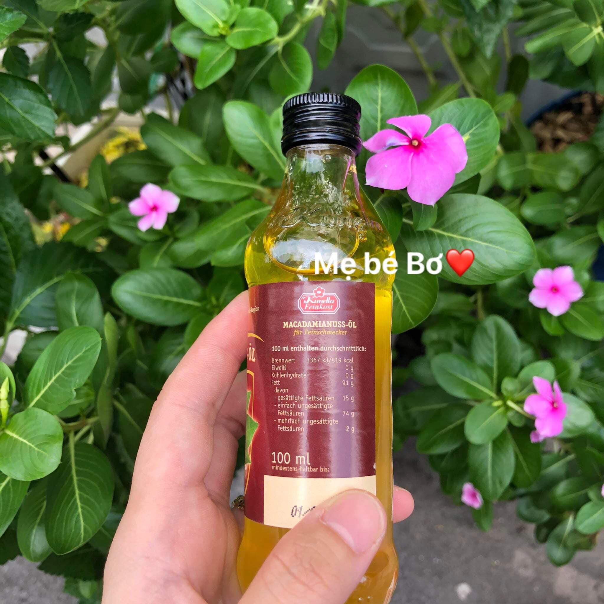 [HCM]Dầu ăn dặm hạt Macca Kunella Đức 100ml