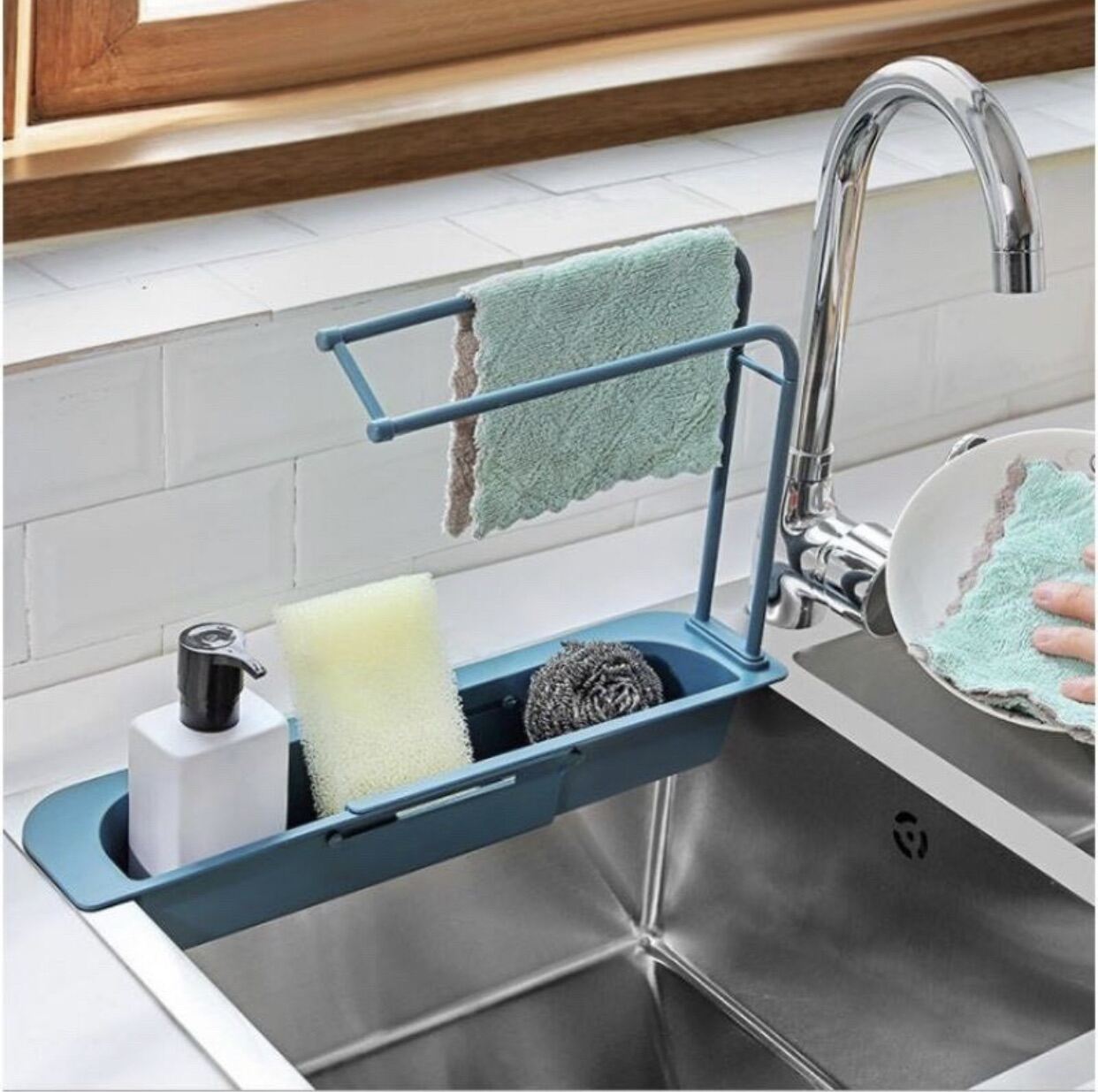 Rổ Gác Bồn Rửa Bát Gấp Gọn Đa Năng Lúa Mạch Tiện Dụng