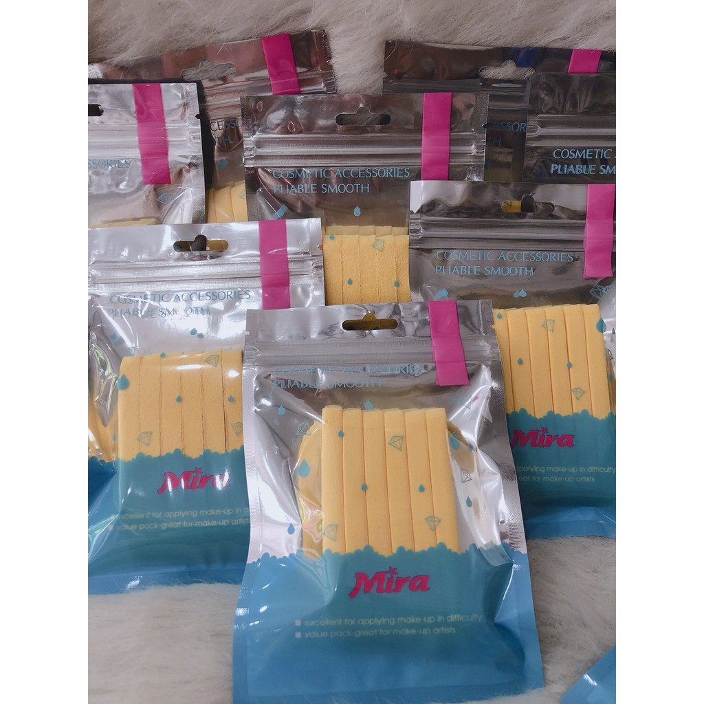 Bông Bọt Biển Rửa Mặt Cao Cấp Hàn Quốc Mira (6 miếng)