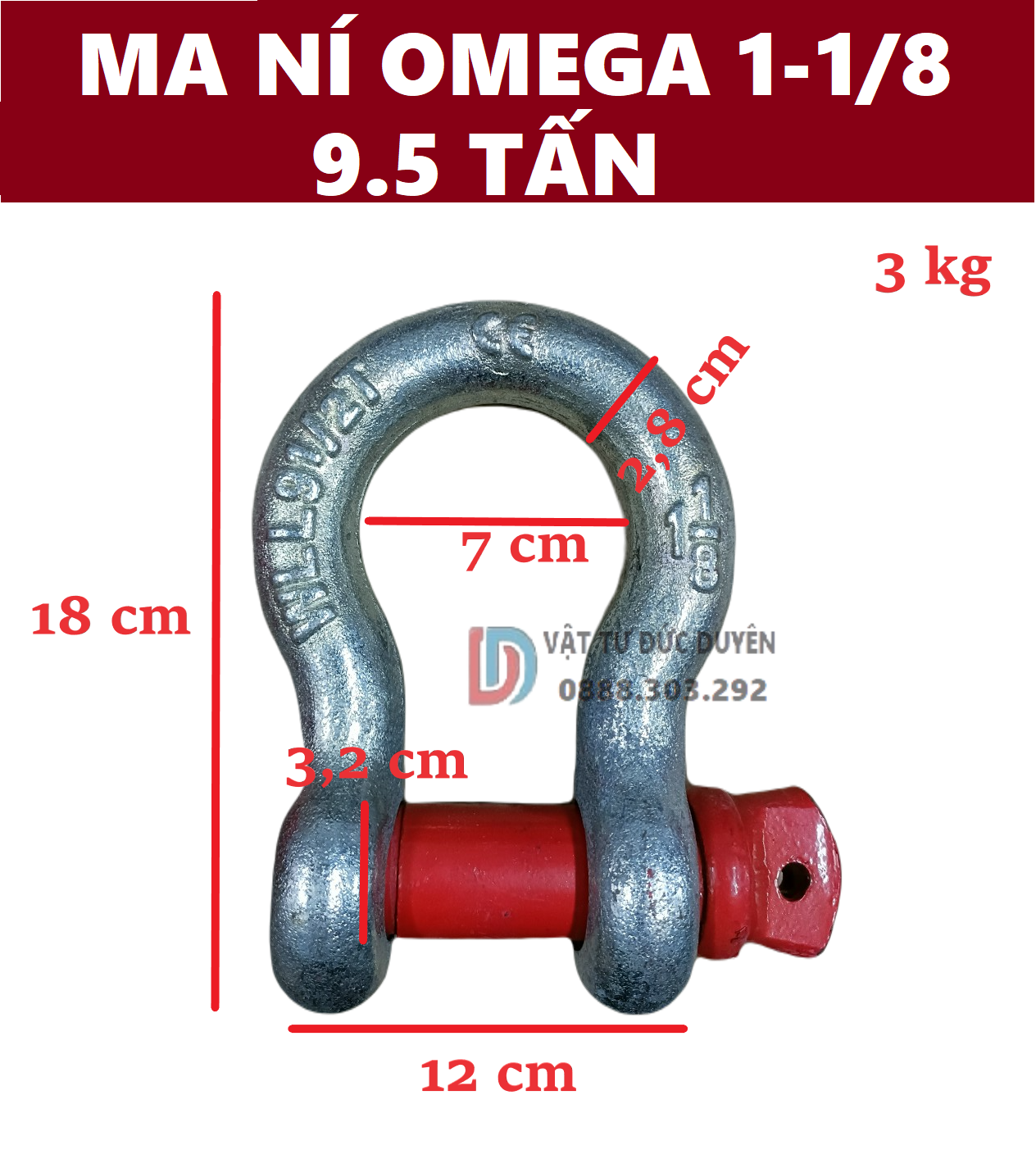 Ma ní U MEGA tải cao - Thép chịu lực [ 9.5 Tấn ]