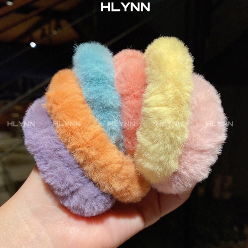 Chun Cột Tóc Scrunchies Lông