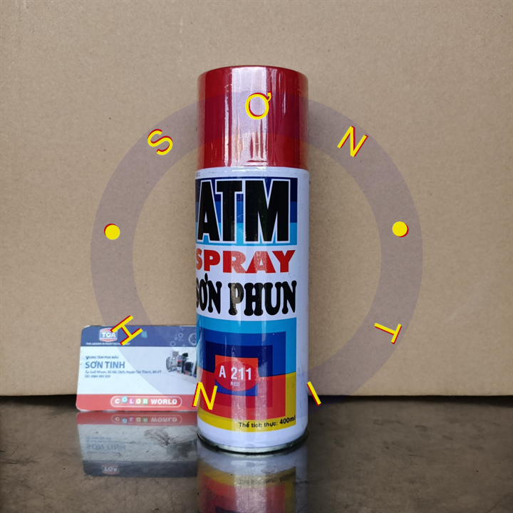 Sơn xịt phun ATM hoặc Win màu đỏ đậm A211 RED
