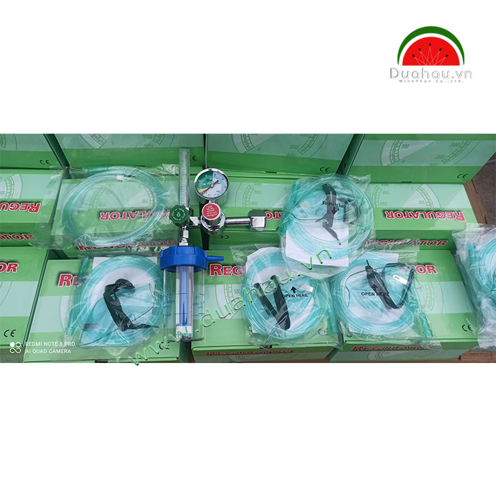 [1 Bộ] Đồng Hồ Oxy Y tế có Mặt nạ chụp