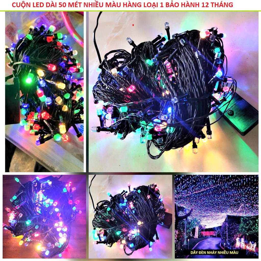 Đèn nháy bóng kim cương ,.dây đèn led nhấp nháy trang trí noel, tết dài 20 m-đèn nháy cuộn 20 m nhiều màu trang trí ngày tết-đèn nháy