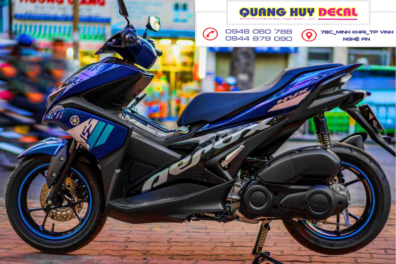 Tem trùm NVX xanh dương đen trắng - Độ dán team trùm decal xanh dương đen trắng - Team trùm decal xe máy NVX rẻ đẹp và chất