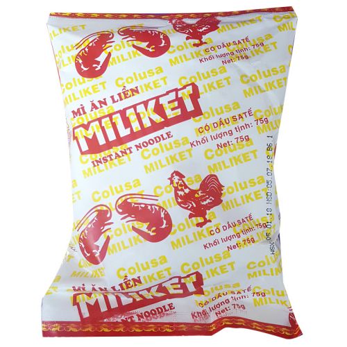 Thùng 30 gói mì sa tế Miliket giấy vàng 65g