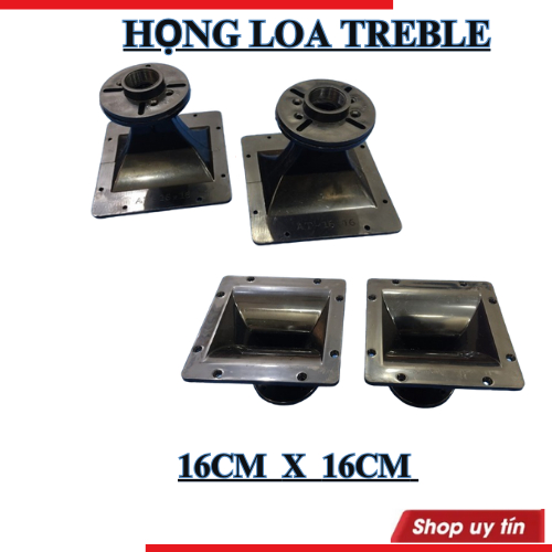 Họng loa treble vuông 16cmx16cm kèm mặt bích ren trong-1 chiếc