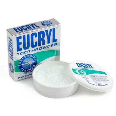 [ Tặng kèm bàn chải ] Bột Tẩy Trắng Răng Eucryl Powerful Stain Removal Toothpowder 50g