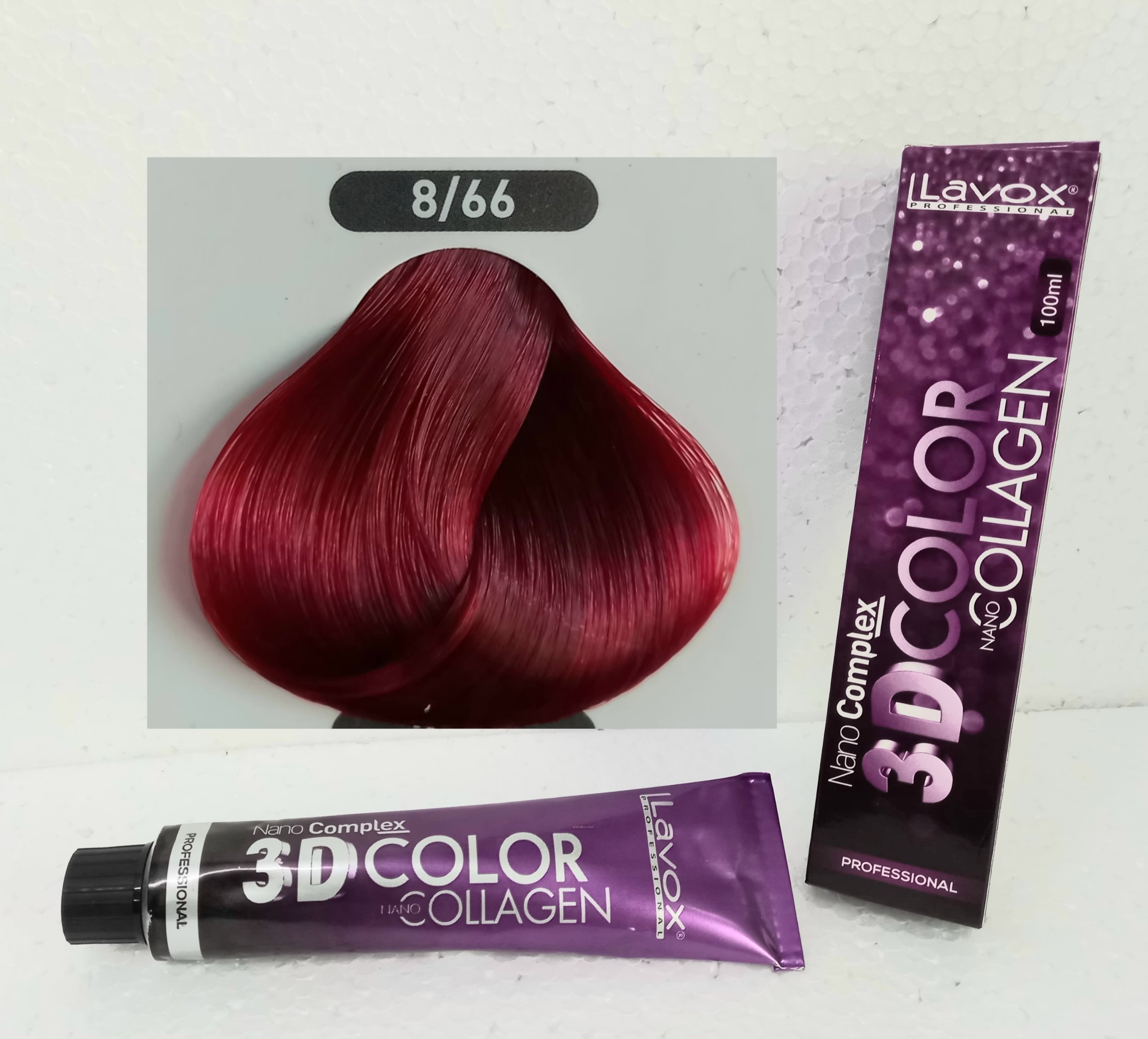 Nhuộm Lavox màu ĐỎ RƯỢU TREND (TẶNG KÈM OXY TRỢ NHUỘM) nhuộm Lavox tím color 3D Nano Collagen