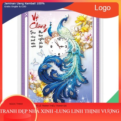 Tranh Đính Đá VỢ CHỒNG (ĐÁ ABC CAO CẤP). Kích Thước: 65cm x 45cm