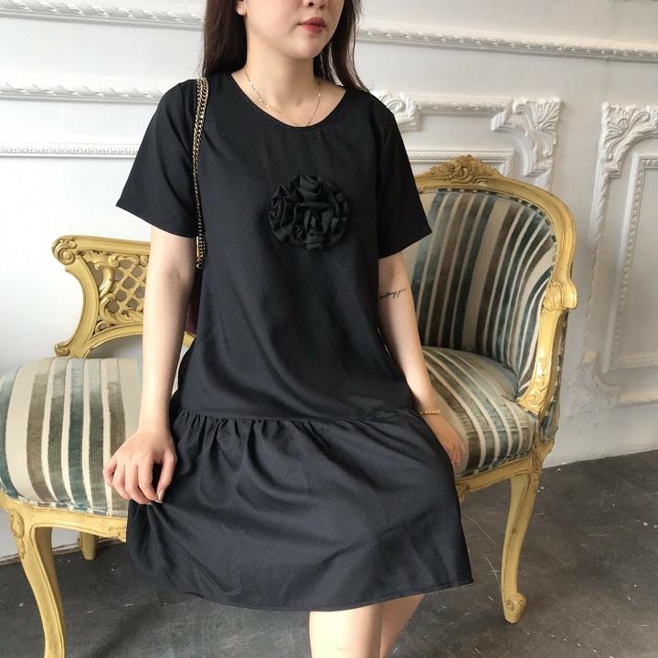 đầm bầu suông đuôi cá hoa ngực