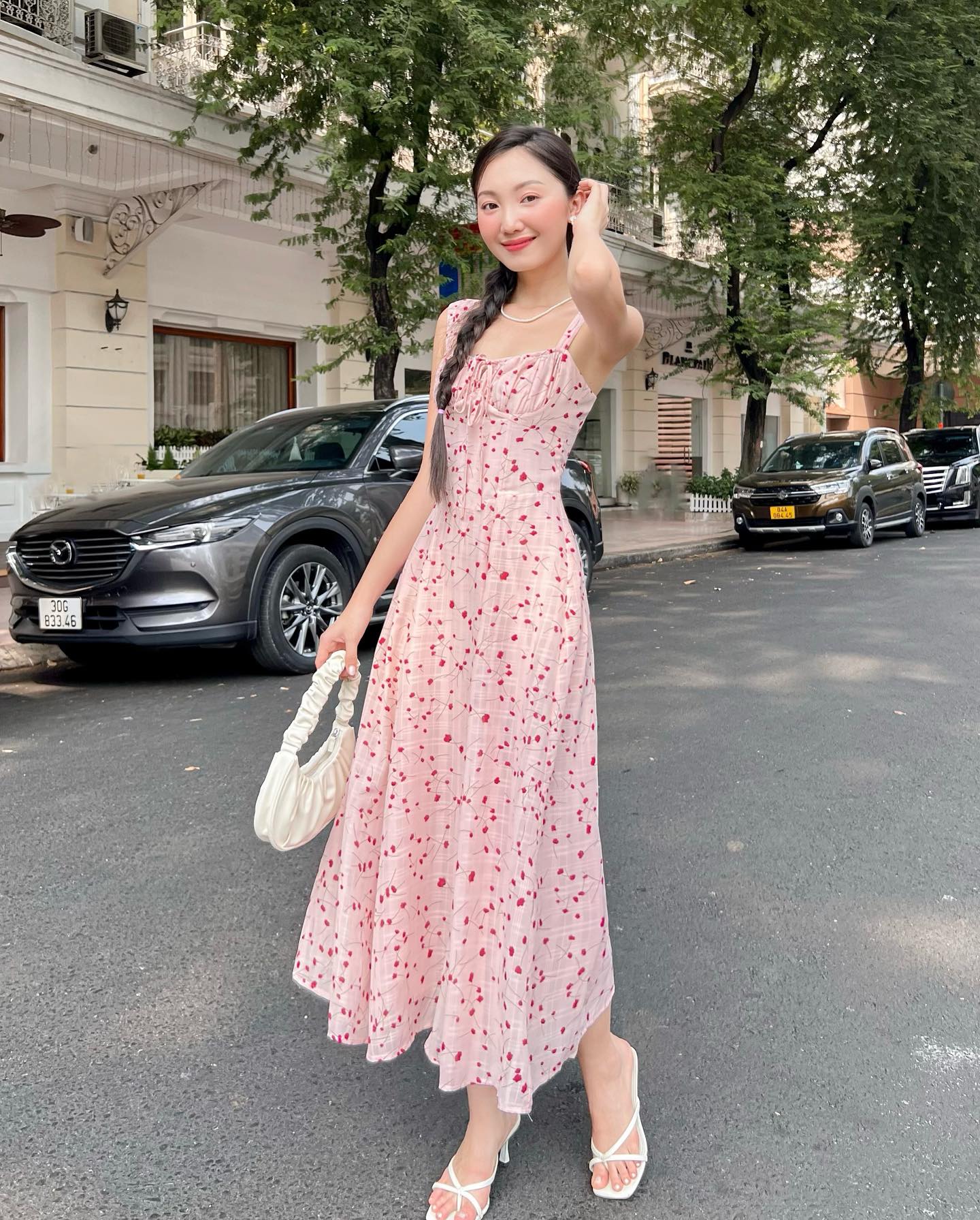 GOLA - Đầm EVELYN - đầm hoa midi croset