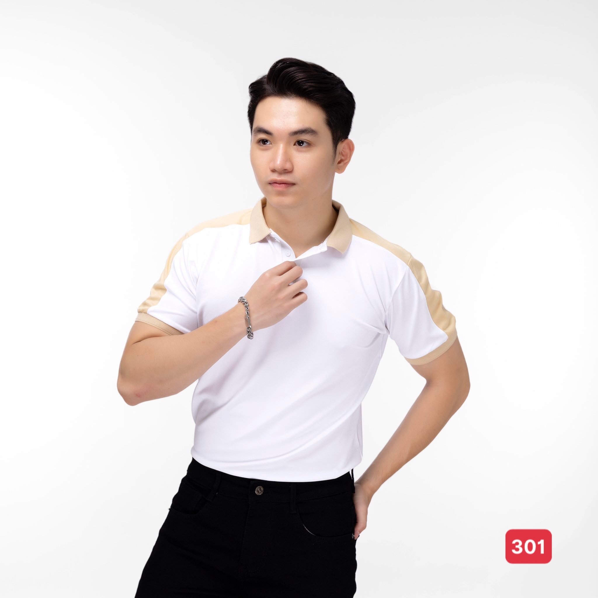 Áo thun nam-áo phông tay ngán cổ bẻ hàn quốc- chất vải dày dặn 100% thun cotton dg-shop ms ct12