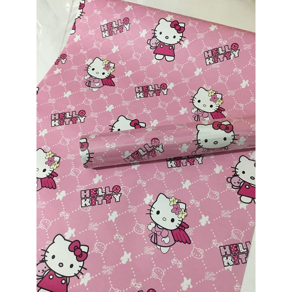 Giấy Dán Tường Kitty Hồng (Dài 10m, Rộng 45cm)
