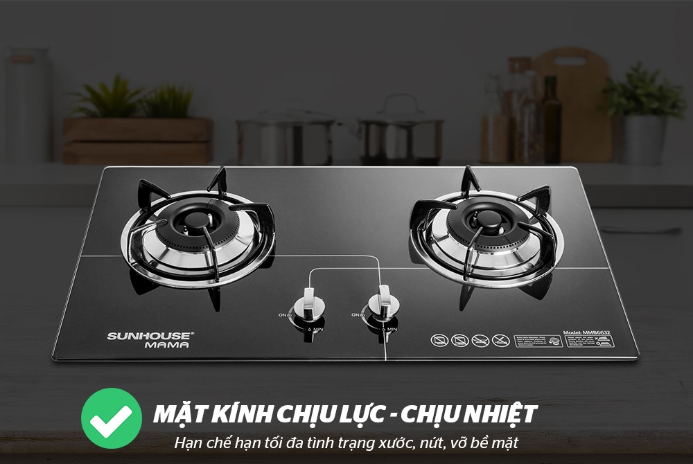 Bếp gas âm kính SUNHOUSE MAMA MMB6632