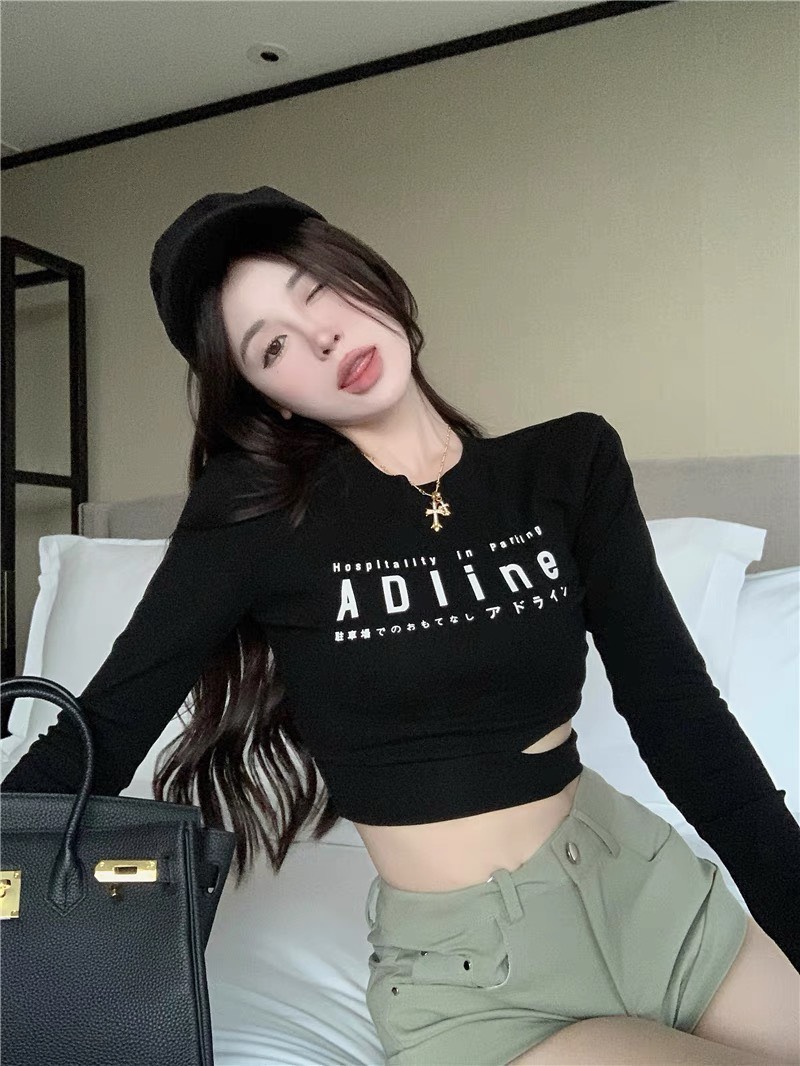 GB03 Áo thun nữ tay dài khoét eo