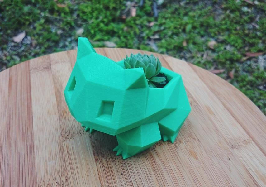 Chậu cây pokemon siêu dễ thương - Cute Low Poly Bulbasaur planter