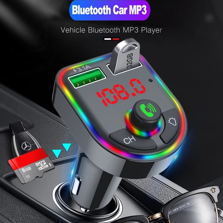 Tẩu Sạc USB 3.1A Bluetooth  MP3 Đài FM cho xe hơi