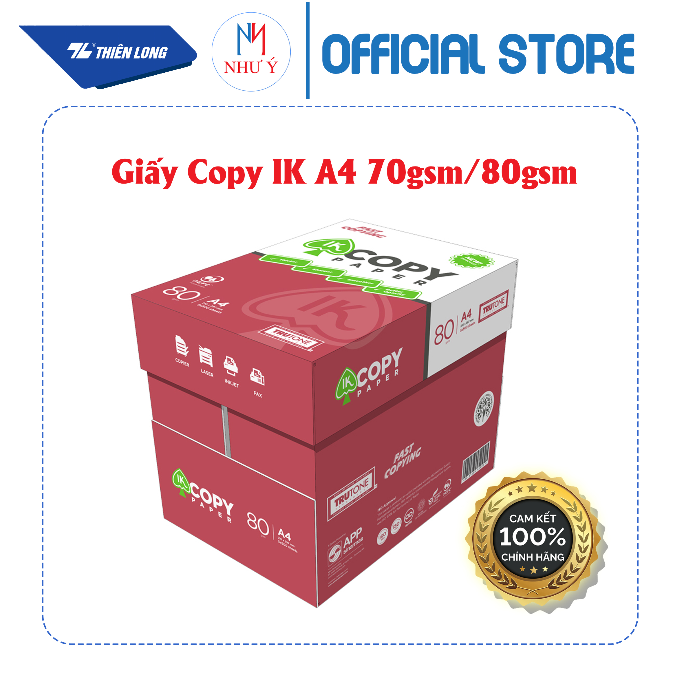 Giấy in photo A4 IK Copy IK/70 gsm- 500 tờ/gram