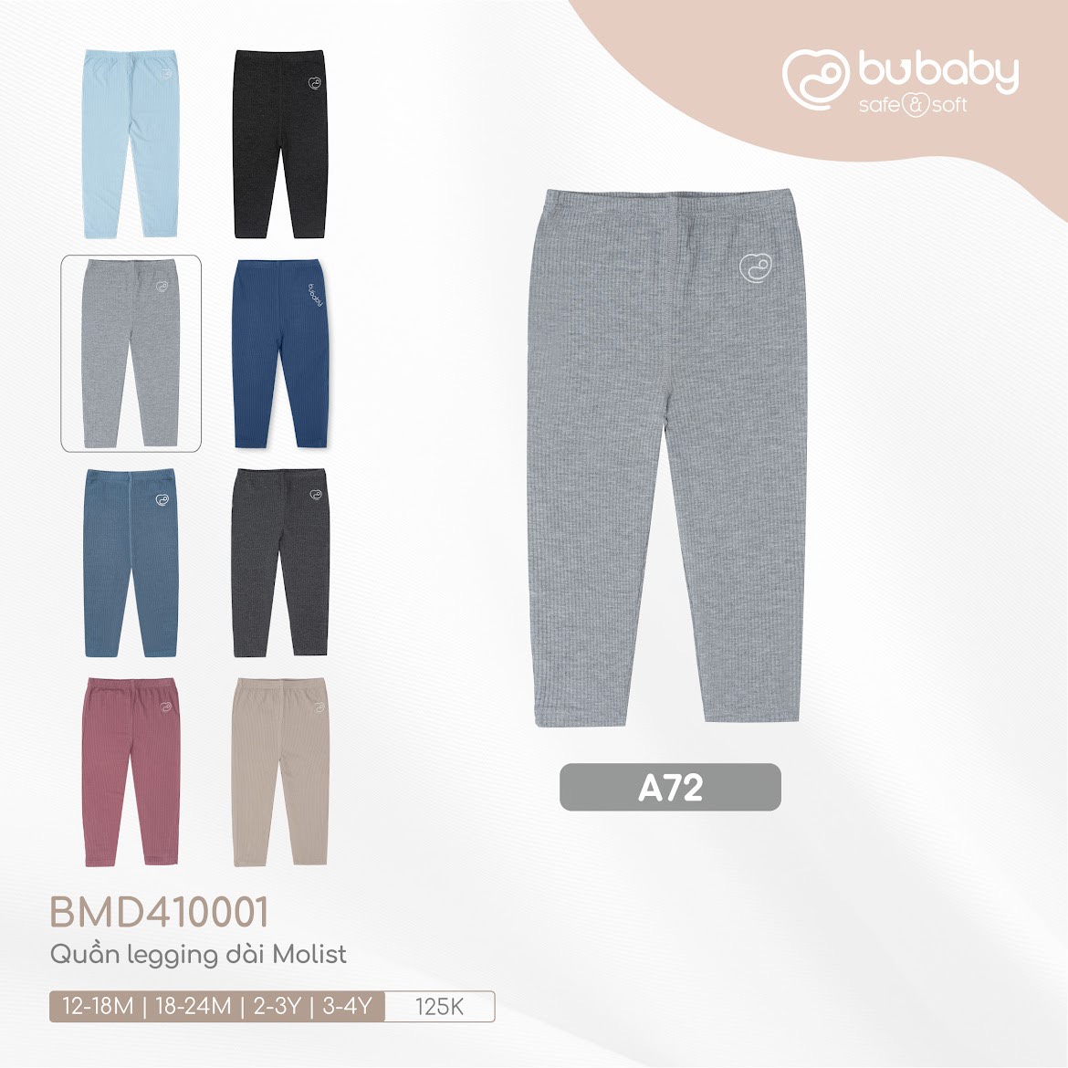 Quần Legging Bu, Bubaby Micro modal cho bé 6m - 4Y