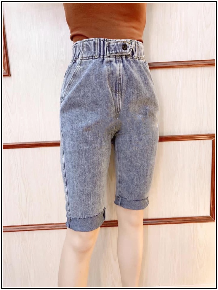 quần jean NGỐ LƯNG THUN KHUY KIỂU  9506 -J231-4