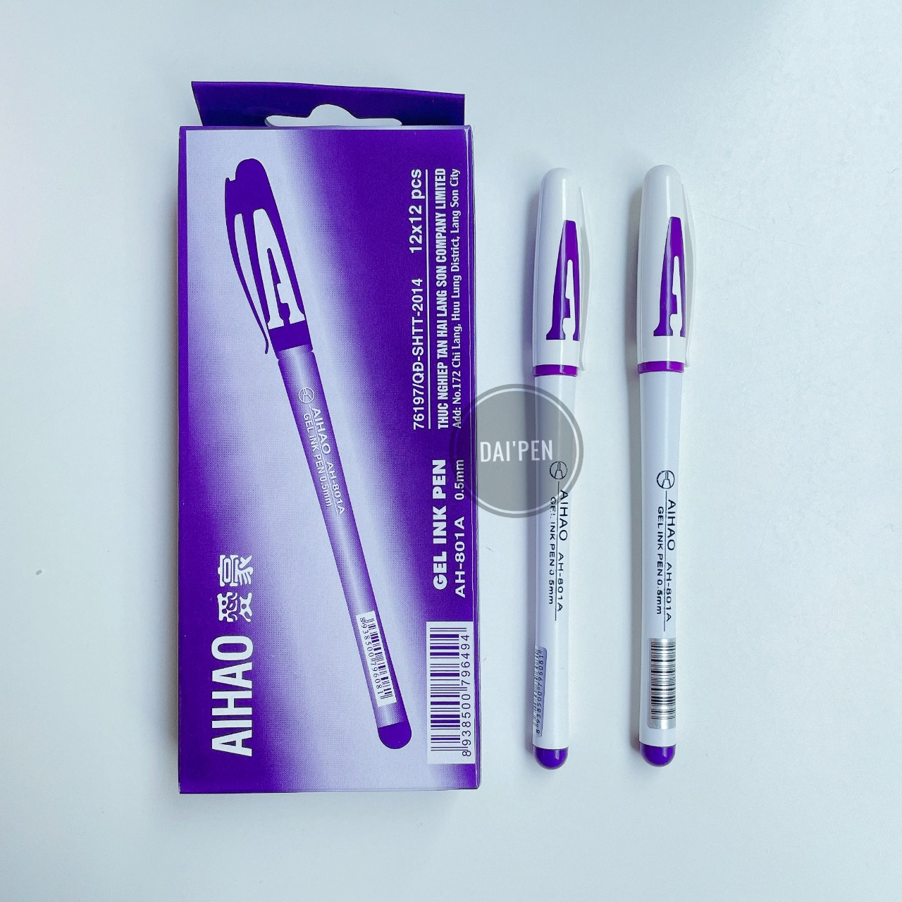 Hộp 12 cây Bút chữ A (mực xanh/tím/đỏ/đen)