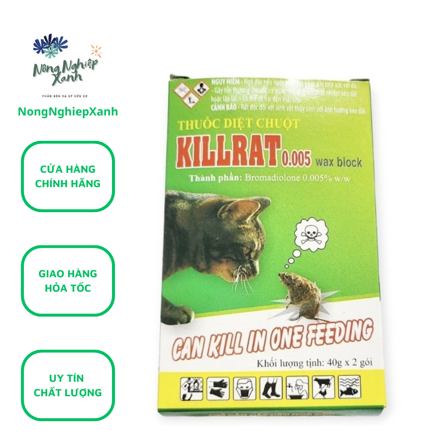 Diệt chuột Killrat thế hệ mới 0.005% bẫy chuột