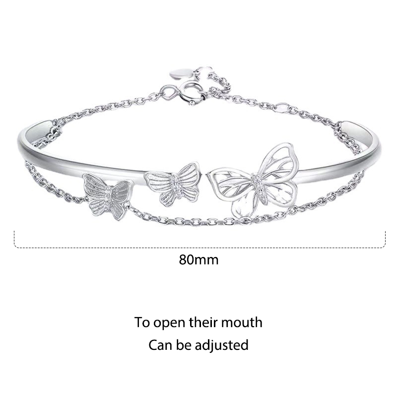 🌟 Tính khí Butterfly Chain Bracelet Girls Niche All-match Thiết kế Vòng tay bạn gái cao cấp FAVOURIE