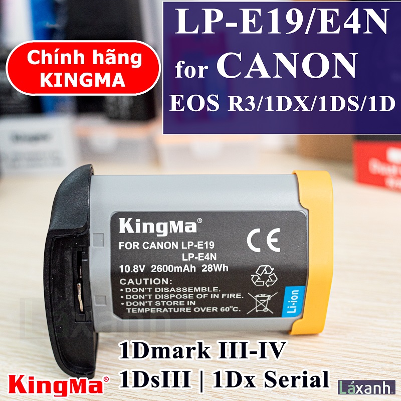 LP-E19 LP-E4 Canon | Pin và sạc máy ảnh KINGMA mã E19 E4 E4N LP-E19 LPE19 LP-E4 LPE4 LP-E4N LPE4N cho CANON EOS 1Dx 1Ds R3