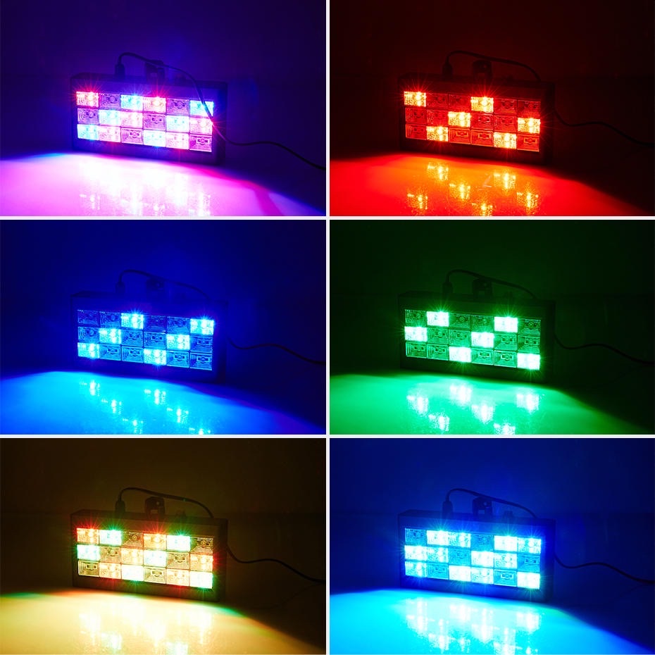 Đèn sân khấu 18 & 12 led cảm ứng nhạc (nhiều màu)