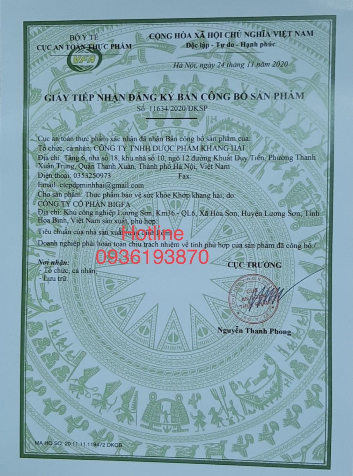 KHỚP KHANG HẢI - Chính Hãng