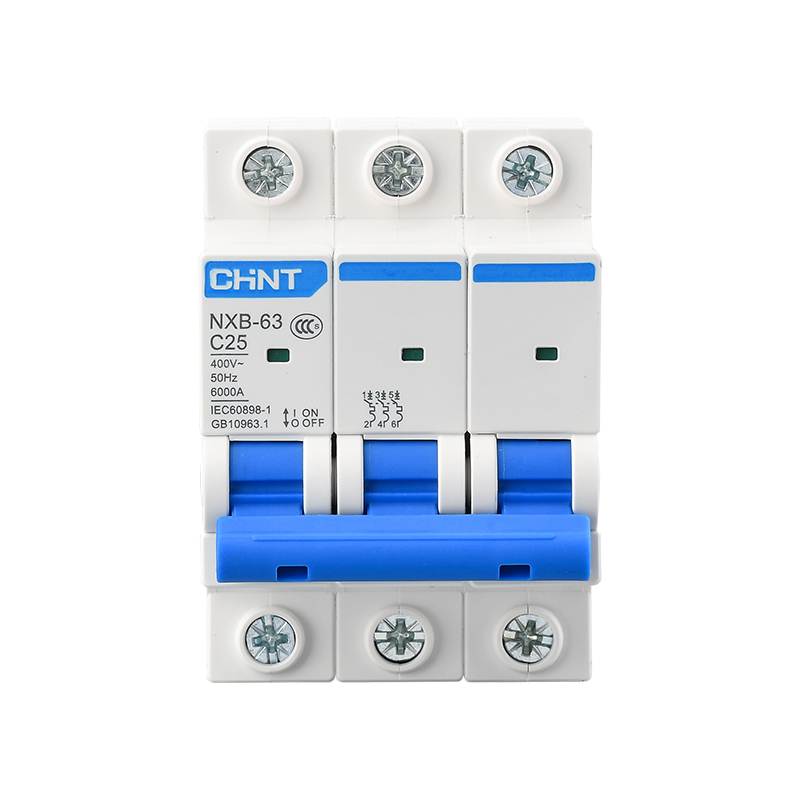 Cầu dao aptomat an toàn mcb nxb-63 3p 20a/32a/ 63a 3 pha 6ka hãng chint cb 3p