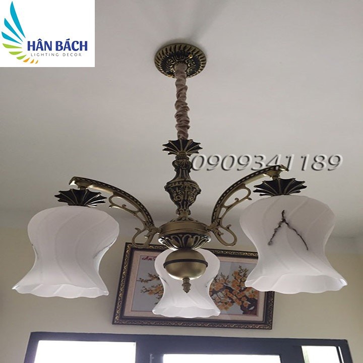 [HCM]đèn chùm xi đồng cổ điển(SHOP tặng kèm bóng đèn LED cao cấp)