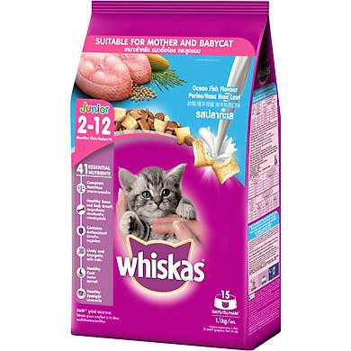 Thức ăn mèo con Whiskas vị cá biển & sữa 1.1kg