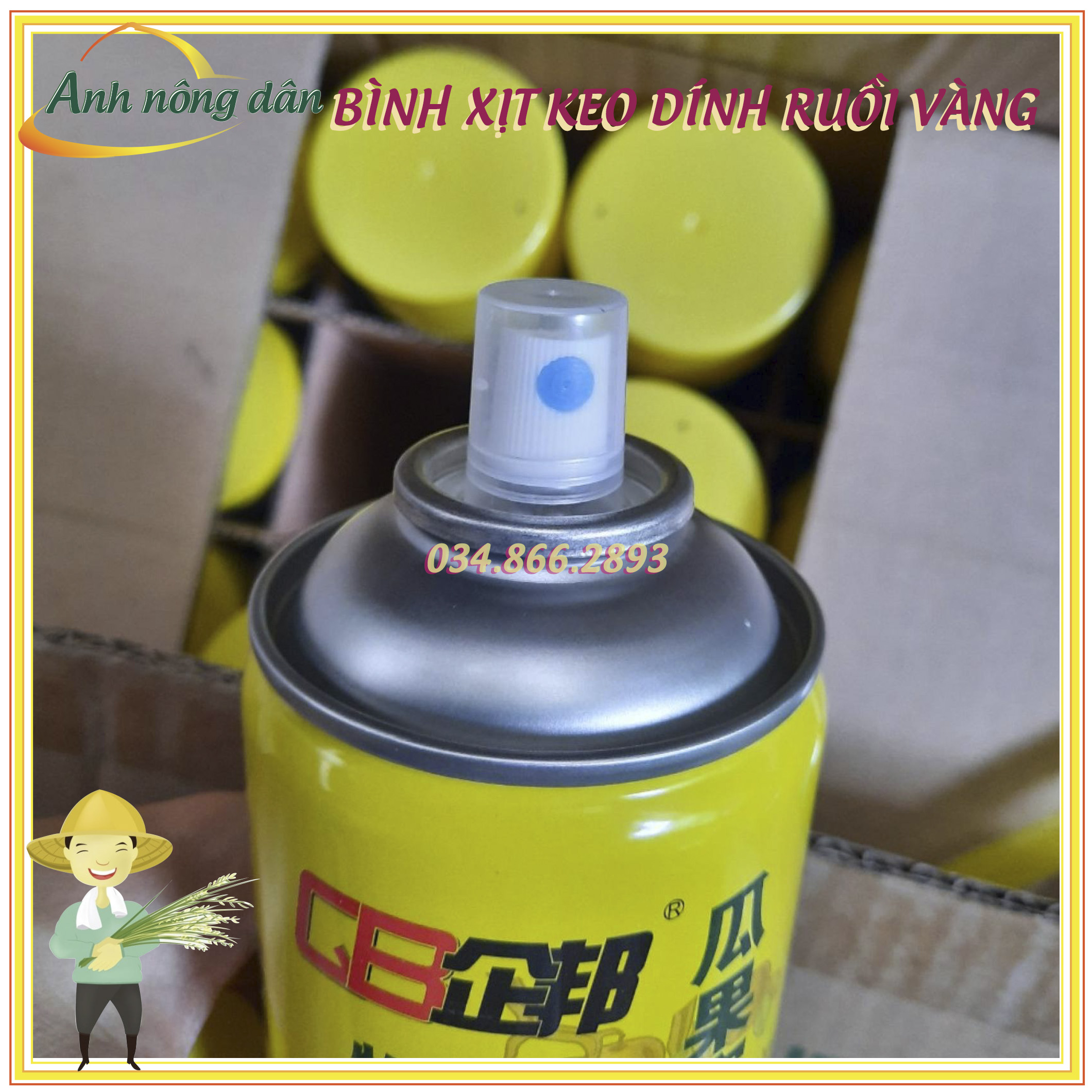 Bình keo xịt bẫy dính ruồi vàng, côn trùng