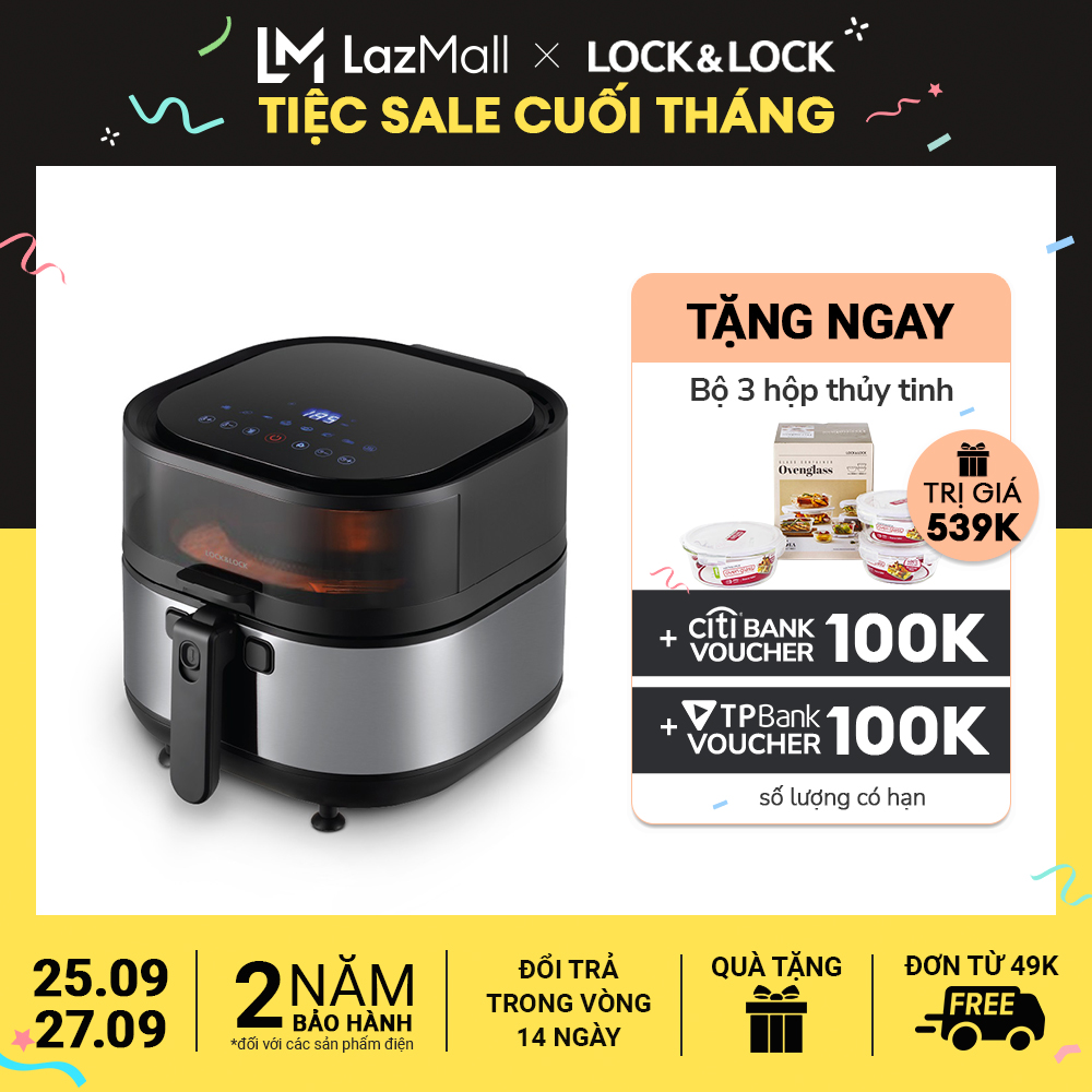 Nồi chiên không dầu Lock&Lock EJF596BLK 7.2L – Hàng chính hãng