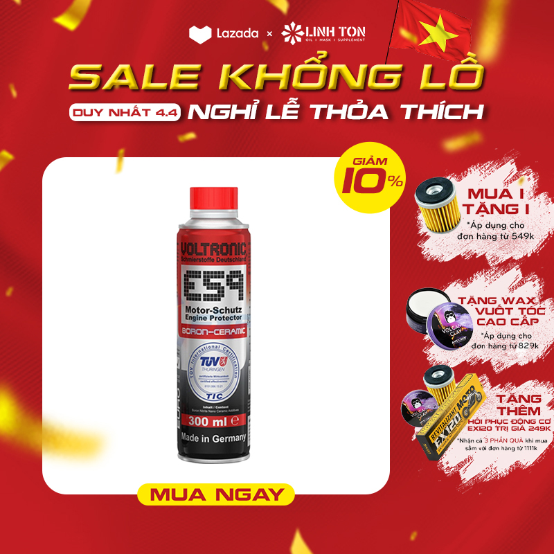 [HCM]Chiết lẻ 30ml(1 lần dùng cho xe phổ thông) phụ gia phủ sứ Voltronic E59 Motor-Schutz Engine Protector (Ceramic)