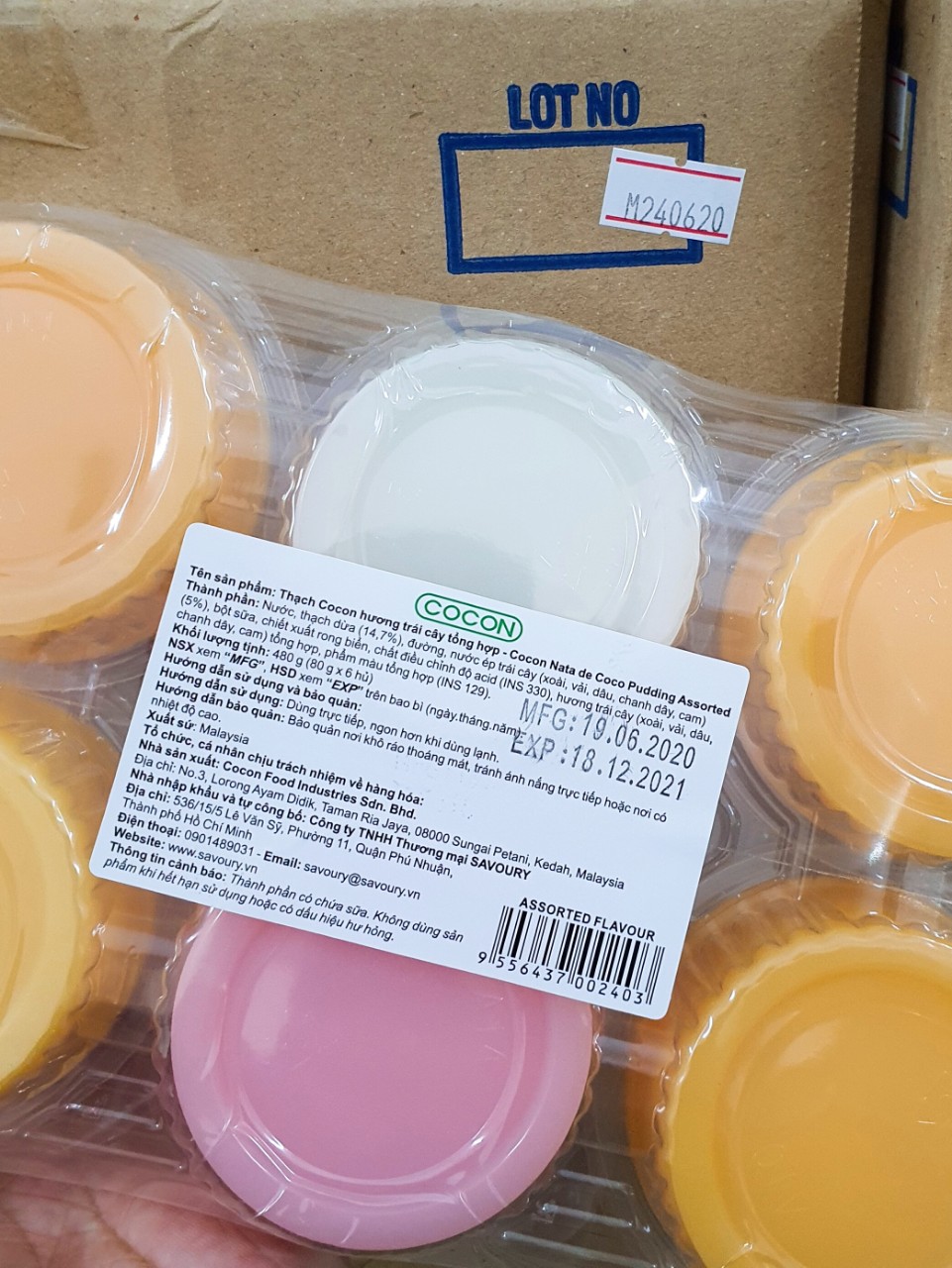 Combo 8 Lốc Thạch 6 Chén Trái Cây Cocon (480g x 8 lốc)