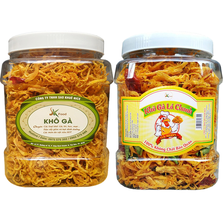 [HCM](COMBO 2 HŨ) 500G GÀ LÁ CHANH VÀ 500 GÀ BƠ TỎI HIỆU SK FOOD