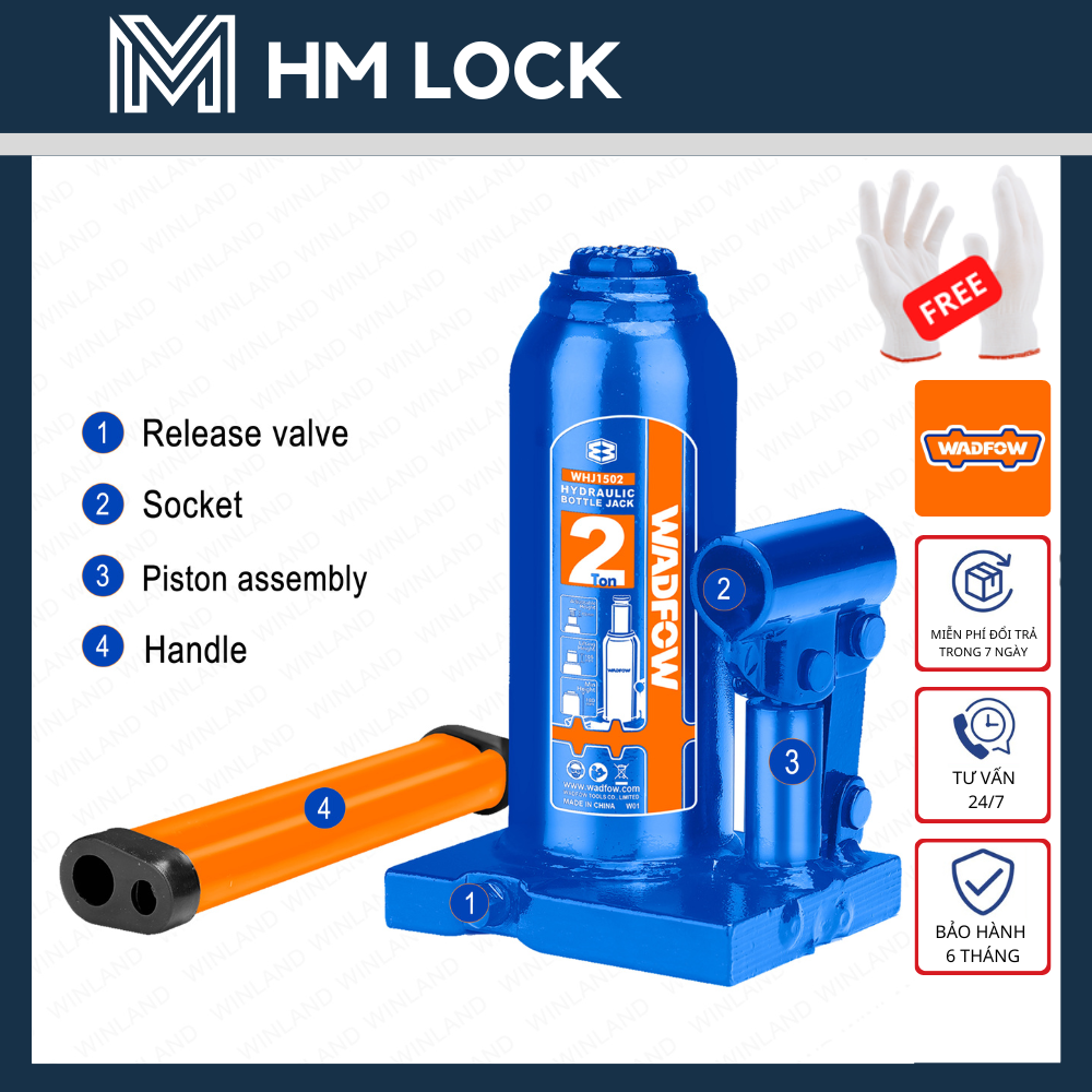Kích đội 2 - 50 tấn wadfow - hàng chính hãng - whj1502 - hm lock