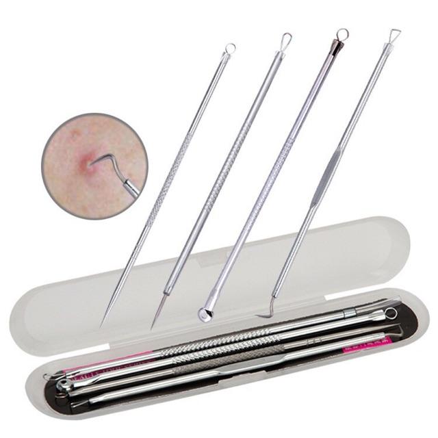 Bộ 4 Cây Lấy Nhân Mụn Cao Cấp (8 Đầu)