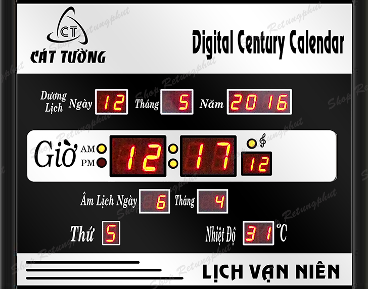 Đồng hồ Lịch Vạn Niên Điện Tử Treo Tường 3A