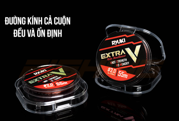 Dây ryuki extra V 55m, cước trục câu cá, cước câu cá