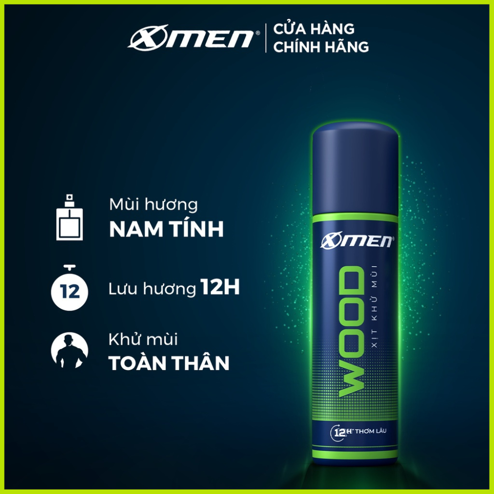 Xịt khử mùi Xmen 150ml wood/fire