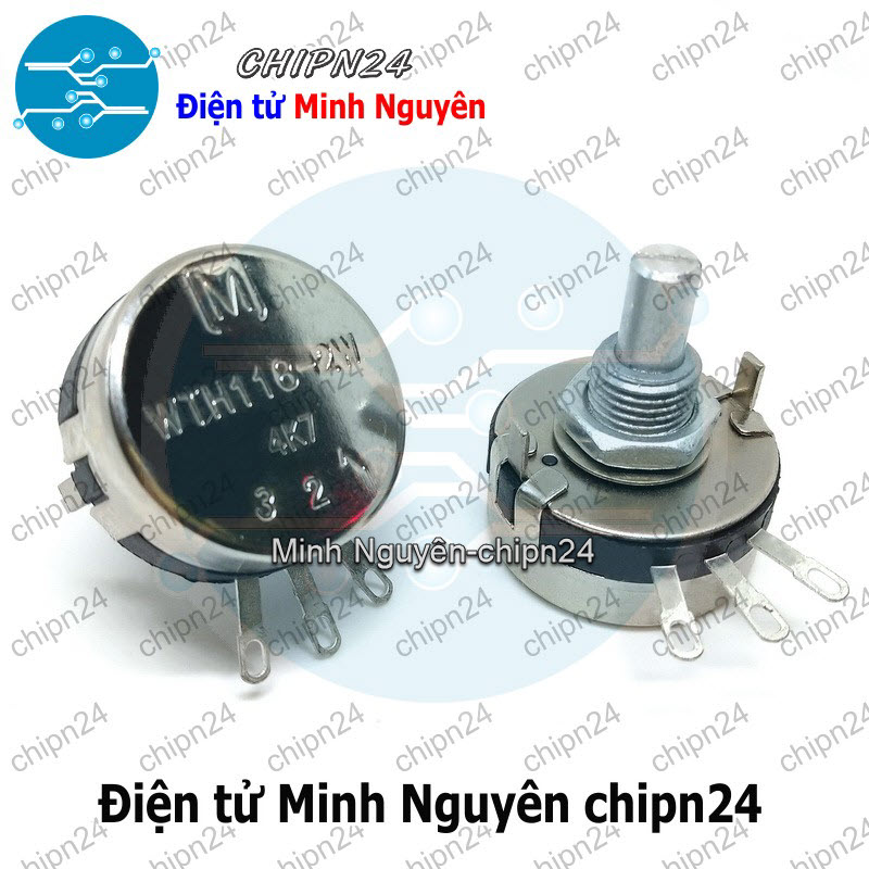 [1 chiếc] (F152) Biến trở 2W WTH118 Trắng (1K/2K2/4K7/10K/22K/47K/100K/470K/1M) - [Chọn Loại] - HHH.00040