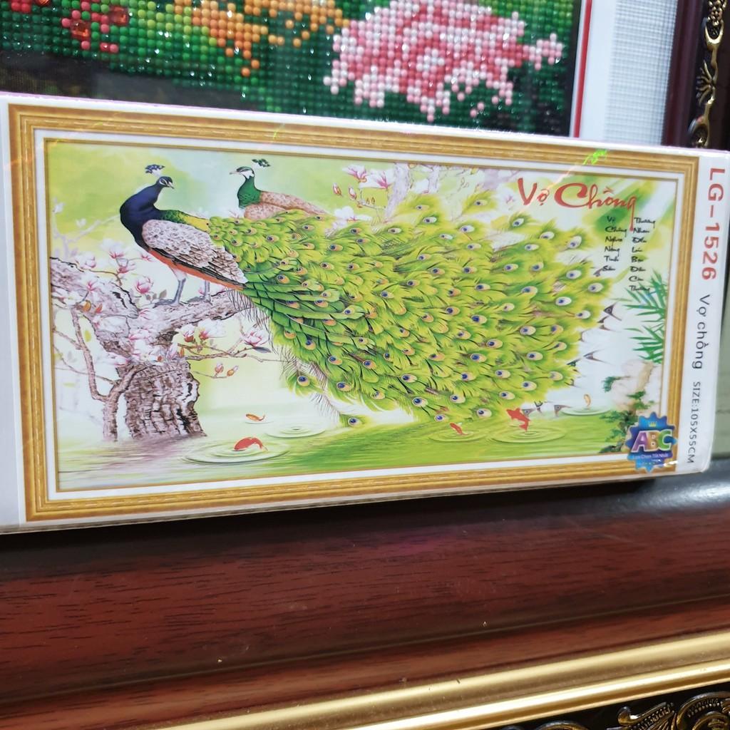 Tranh đính đá cao cấp Đồng Hồ Vợ Chồng Y8213 - KT:100x50cm